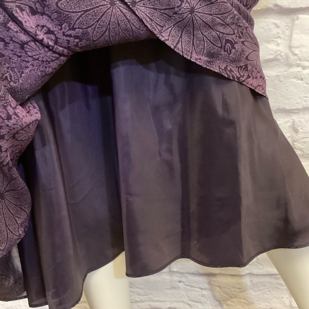 Jones New York 14 Faux Wrap Dress Elegant Purple Ruched Fairy Whimsigoth - Picture 5 of 11